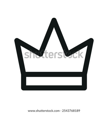 King crown UI icon, royal crown simple line user interface vector symbol
