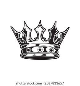 King crown vector black and white vector