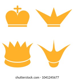 King crown vector flat icon illustration