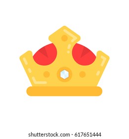 King crown vector flat icon illustration.