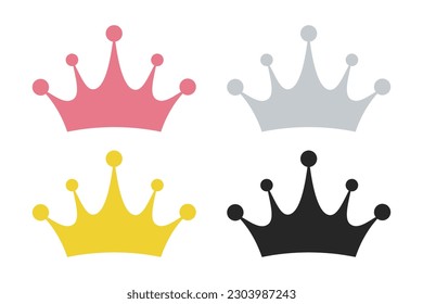 King crown vector icons on white background