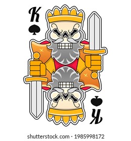 King Crown Vector Illustration hand drawn on white