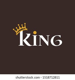 King crown vector logo. Golden elements.