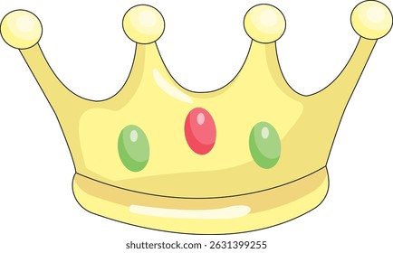 King Crown Vector On White Background Cartoon Illustration