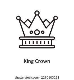 King Crown Vector Outline icon Design illustration. Gaming Symbol on White background EPS 10 File