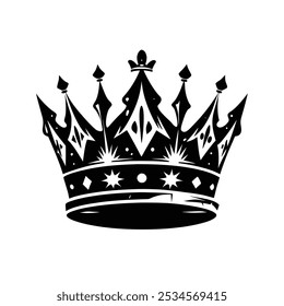 King Crown Vector Silhouette Logo Icon Isolated