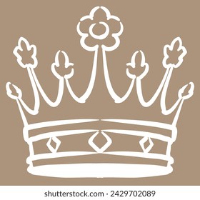 Corona King en estilo vintage. Ilustración vectorial.