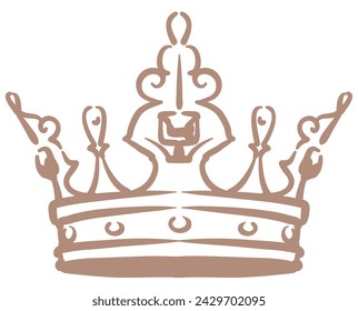 Corona King en estilo vintage. Ilustración vectorial.