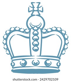 King crown in vintage style. Vector illustration.