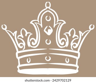 King crown in vintage style. Vector illustration.