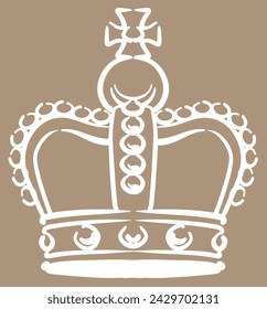 King crown in vintage style. Vector illustration.