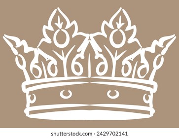 King crown in vintage style. Vector illustration.