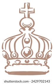King crown in vintage style. Vector illustration.