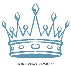 King crown in vintage style. Vector illustration.