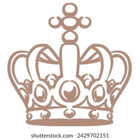 King crown in vintage style. Vector illustration.