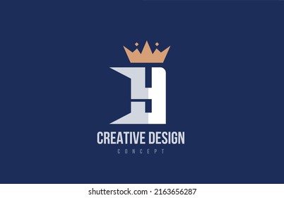 king crown Y alphabet letter logo icon design. Creative template for company and business