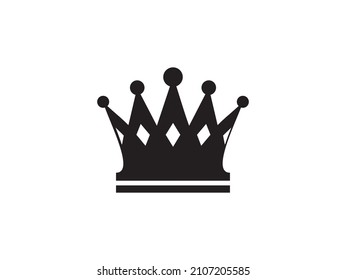 king crowns icon black vector on white background. Vector Illustration. Emblem and royal symbols.