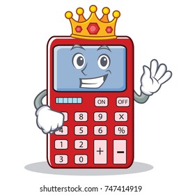 King cute calculator character cartoon