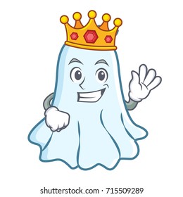 King cute ghost character cartoon