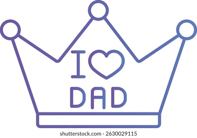 King-Dad-Illustration auf isoliertem Hintergrund
