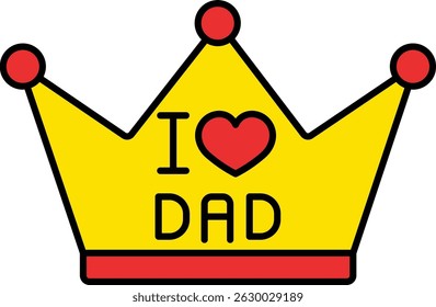  King Dad illustration with isolated background