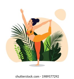 king dancer pose Nataraj asana, standing balance yoga poses