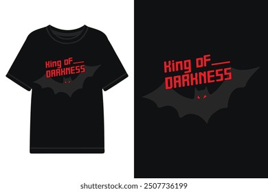 king of darkness slogan t shirt design, bat concept t shirt design