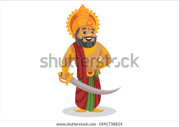 King Dashratha Holding Sword Hand Vector Stock Vector (Royalty Free ...