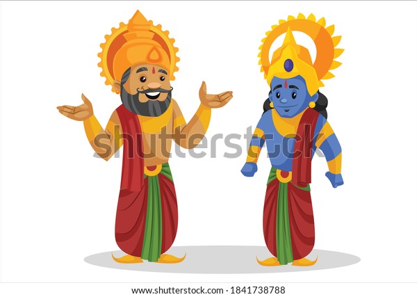 King Dashratha Talking His Son Rama Stock Vector (Royalty Free ...