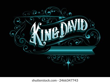 KING DAVID lettering custom style design