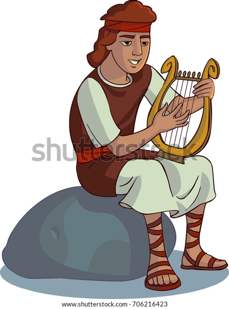 ダビデ王が琴を弾く のベクター画像素材 ロイヤリティフリー