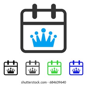 King Day flat vector icon. Colored king day gray, black, blue, green pictogram variants. Flat icon style for graphic design.