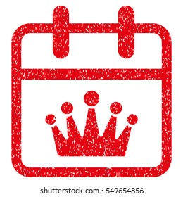 King Day grainy textured icon for overlay watermark stamps. Flat symbol with dust texture. Dotted vector red ink rubber seal stamp with grunge design on a white background.
