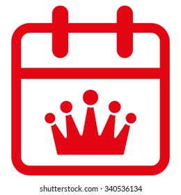King Day vector icon. Style is flat symbol, red color, rounded angles, white background.
