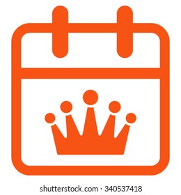 King Day vector icon. Style is flat symbol, orange color, rounded angles, white background.