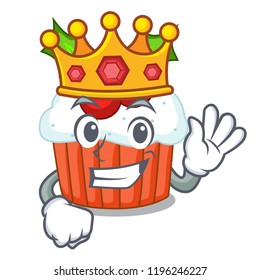 King delicious christmas cupcakes isolated on mascot
