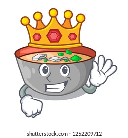 King delicious meal of miso soup cartoon