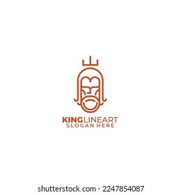 king design line art logo template icon