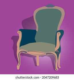 La silla de escritorio king es una antigua silla modelo. modelo vectorial