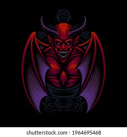 the king devil illustration vector