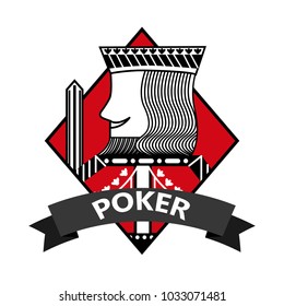 King Diamond Card Poker Ribbon Symbol Stock Vector (Royalty Free ...