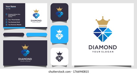 King Diamond Icon Logo Design Element. business card design