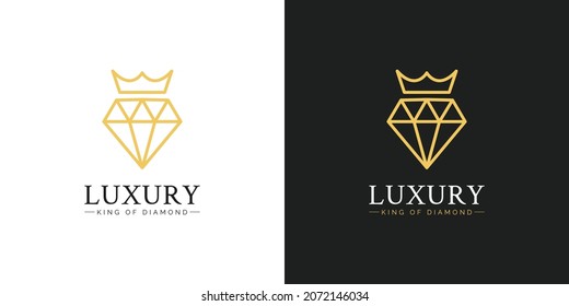 concepto de diseño del logotipo del rey de los diamantes