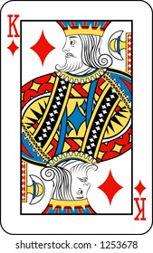 King of diamonds  from deck of playing cards, rest of deck available.