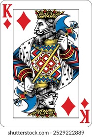 King of Diamonds design from a new original deck of playing cards. 