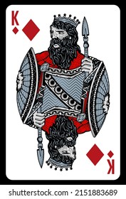 King of Diamonds playing card - Greece original design.