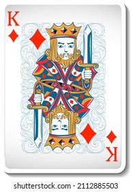 King of Diamonds Playing Card Isolated illustration