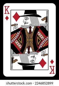 King of Diamonds playing card - Mafia design