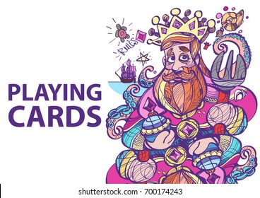 King of diamonds. A template for creating a package of playing cards.