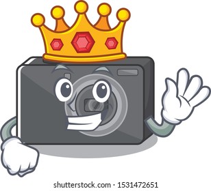 King digital camera on a cartoon table